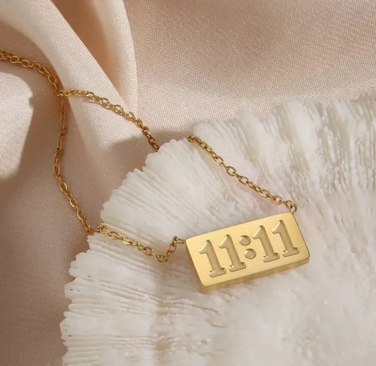 11:11 Gold Plated Pendant Necklace