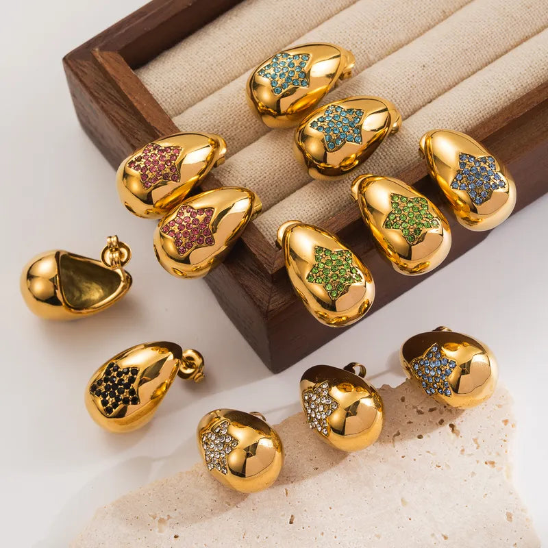 Star Water Droplet Drop Earring