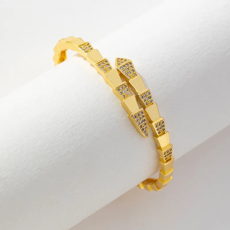 Crossover Cubic Bangle Bracelet