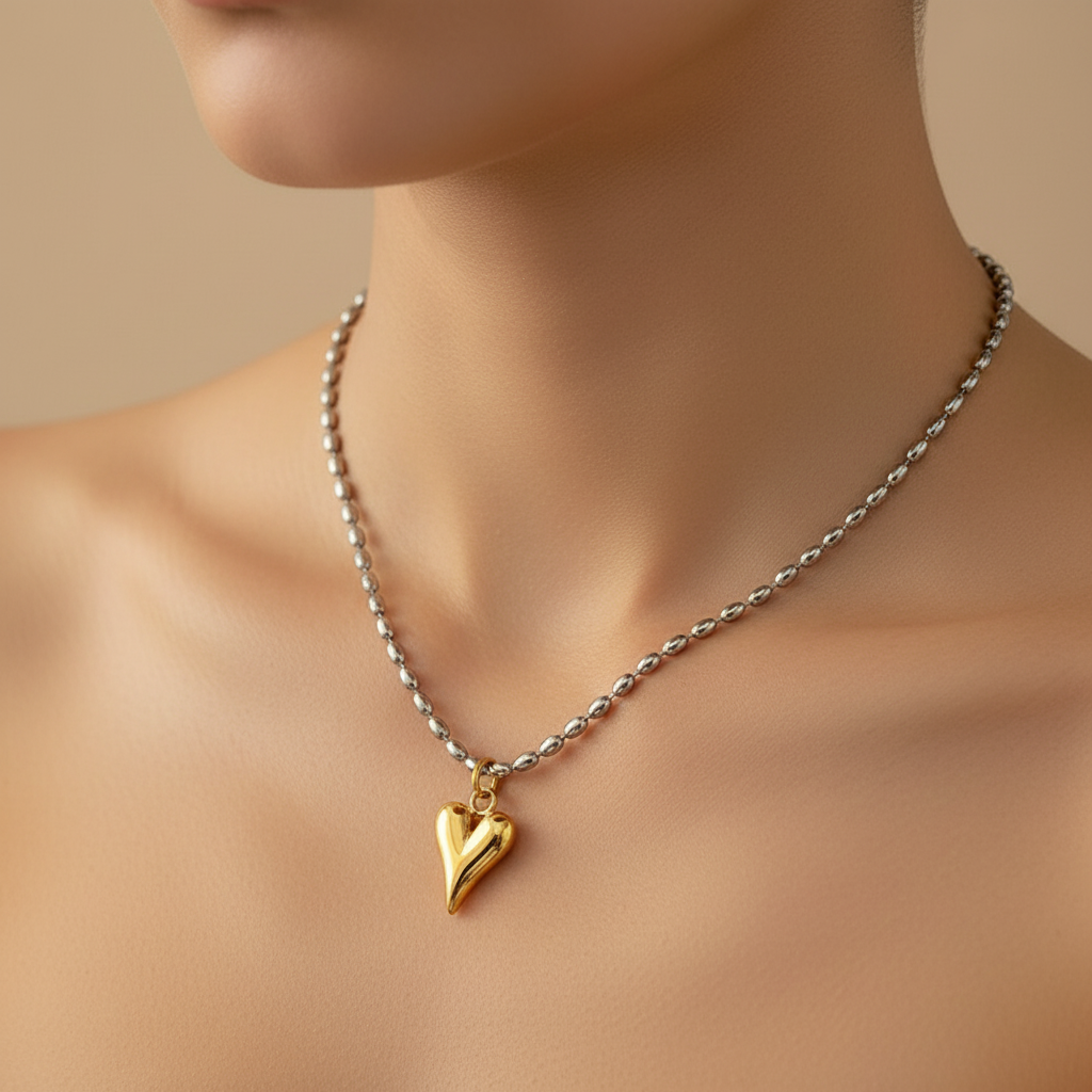 Cross Fusion Heart Necklace