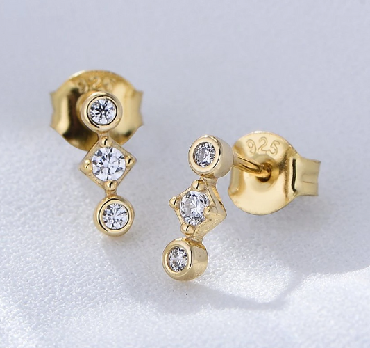 Crystal Drop Stud Earrings