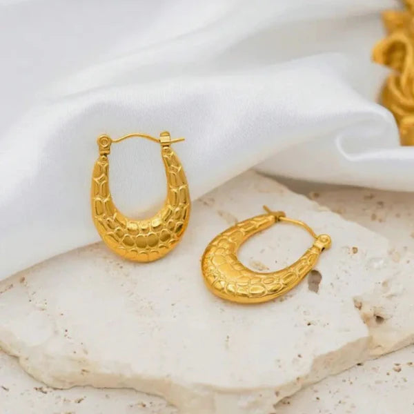 Textured Crocodile Hoops