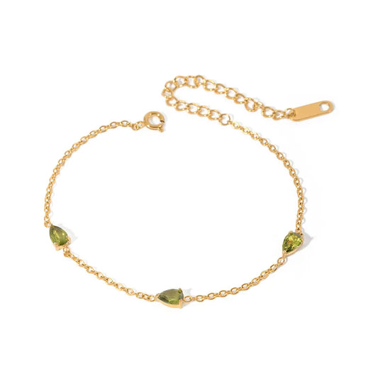 Three Heart Chain Bracelet