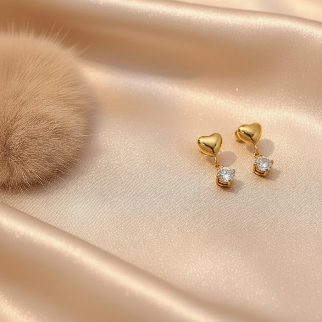 Blush Heart Drop Earrings