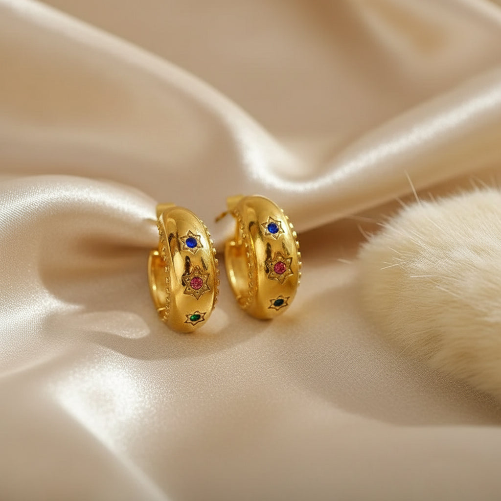 C Shape Star Drop Earring