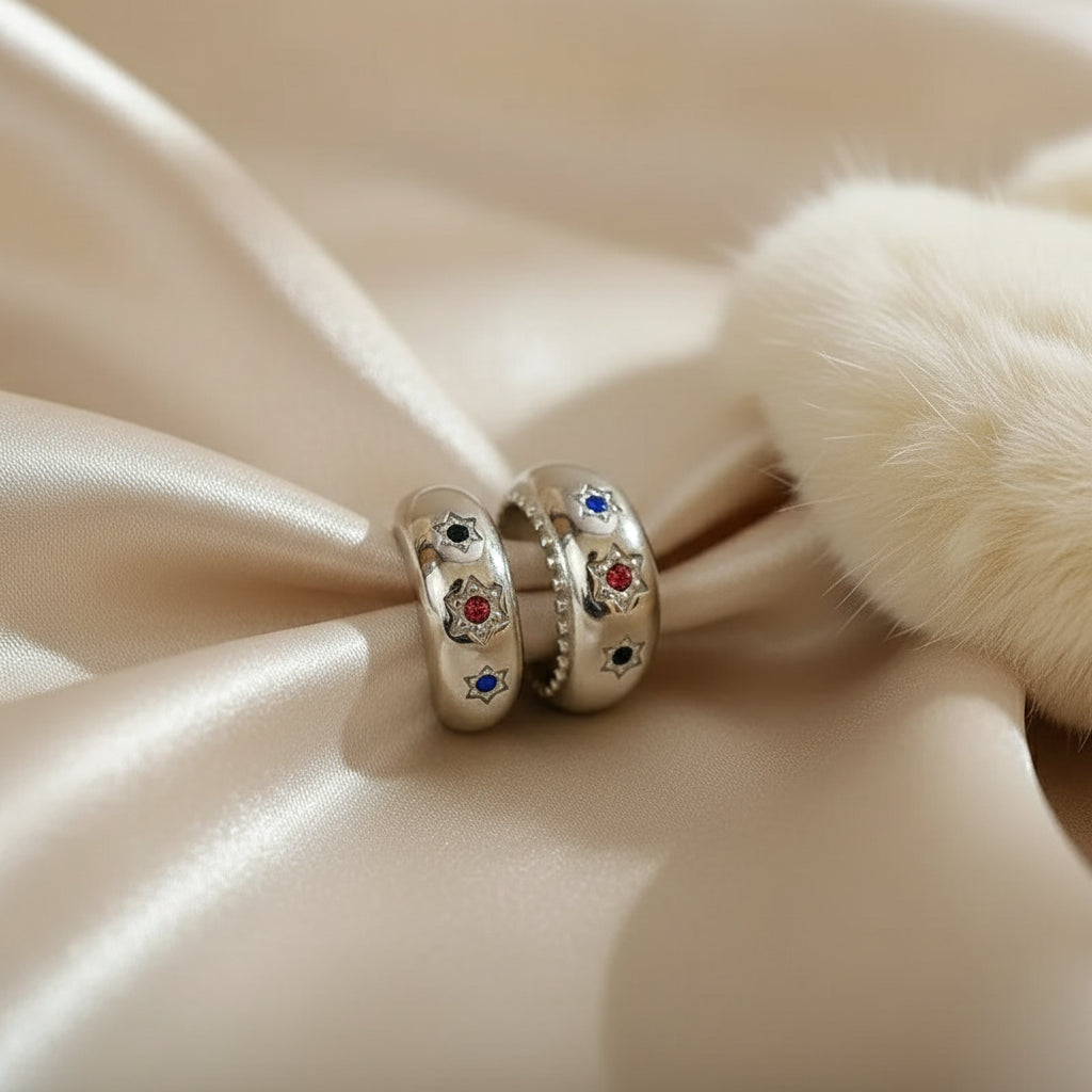 C Shape Star Drop Earring