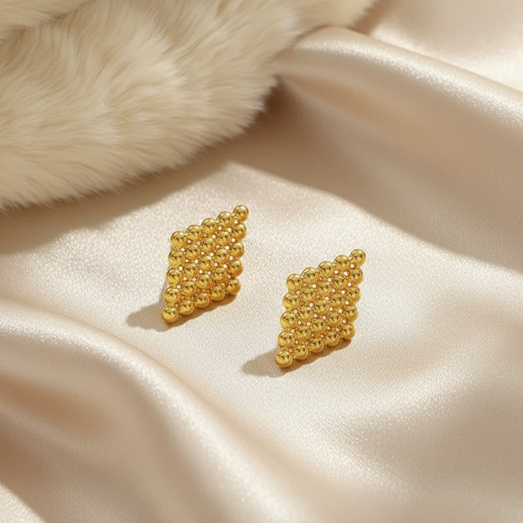 Rhombus Shape Stud Earrings