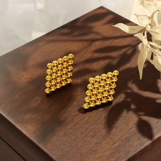 Rhombus Shape Ear Studs