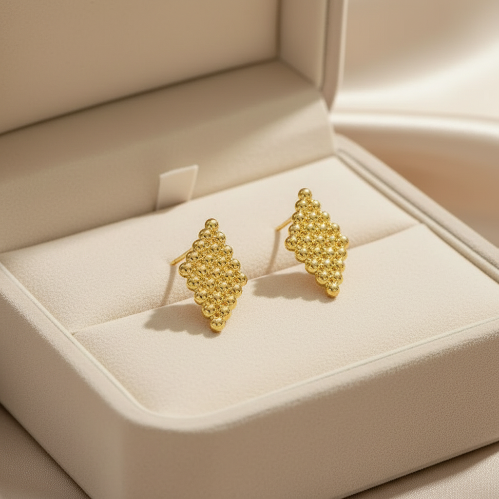 Rhombus Shape Stud Earrings