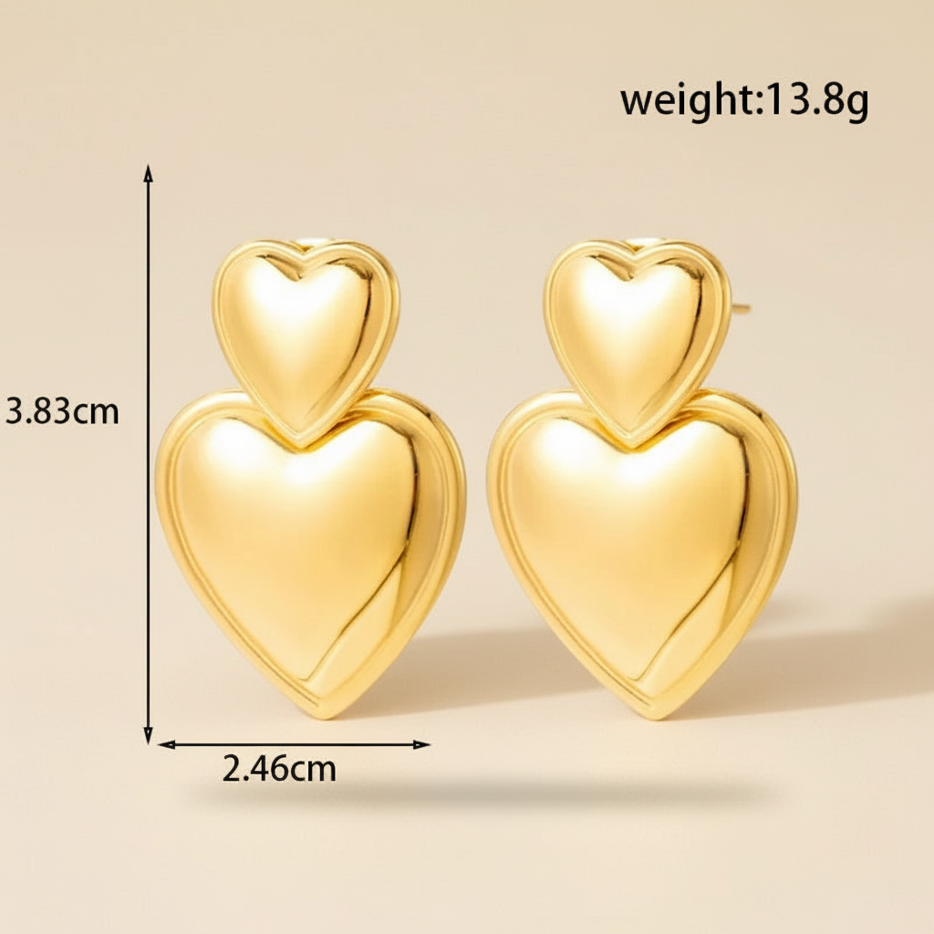 Heart Kiss Korean Drop Earrings