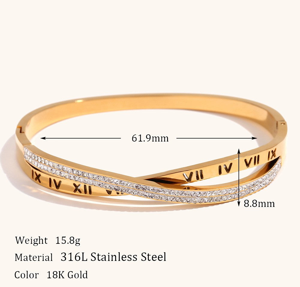 Roman Numeral Bangle Bracelet