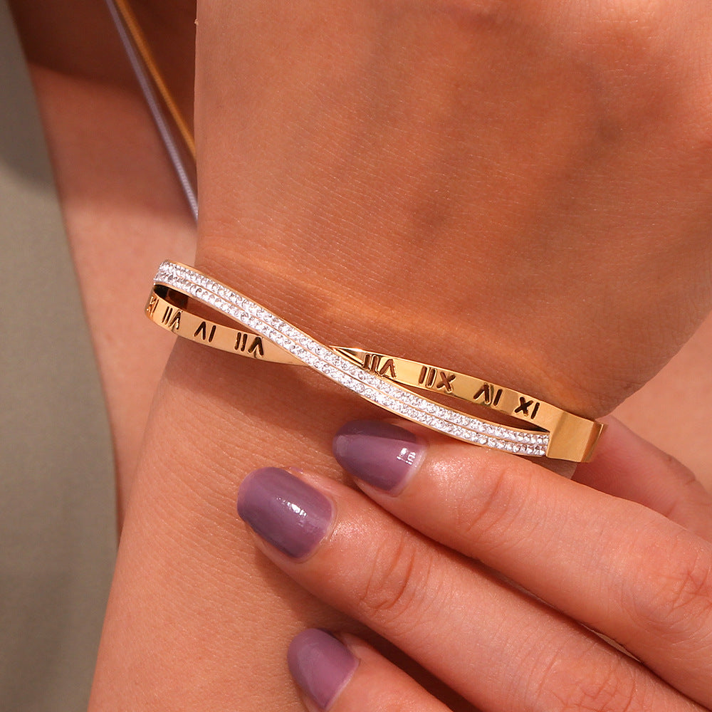 Roman Numeral Bangle Bracelet