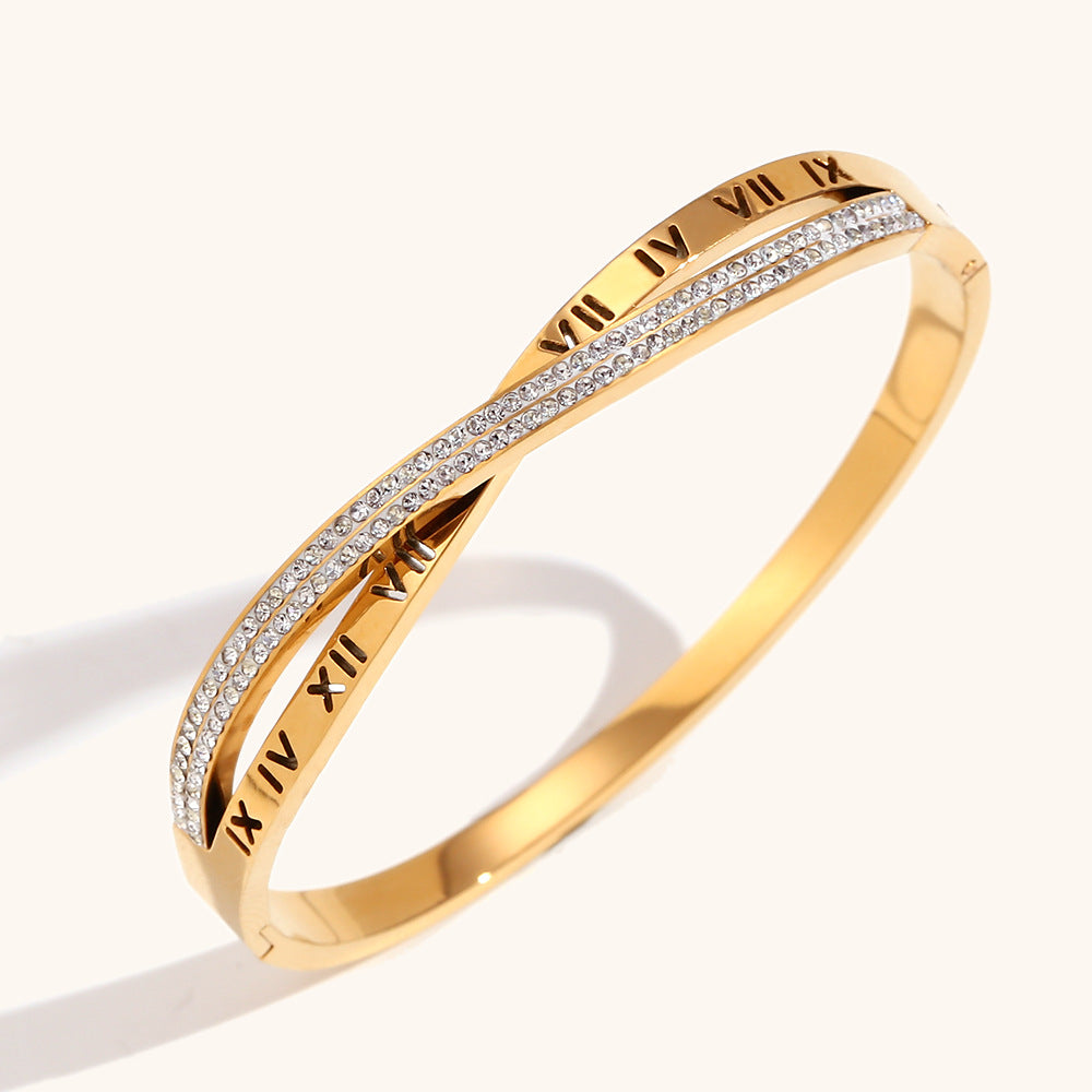 Roman Numeral Bangle Bracelet