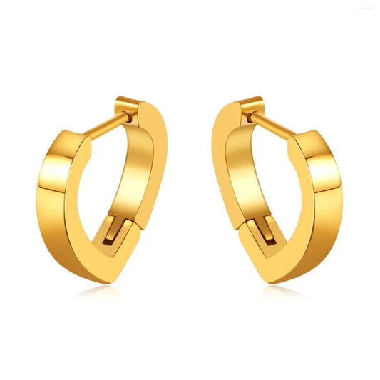 Clip Geometric Heart Shape Hoop Earrings