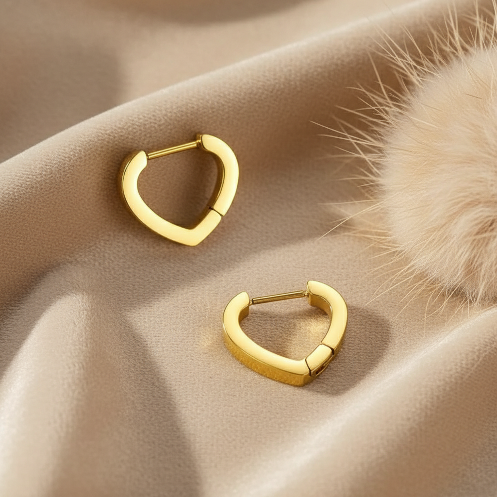 Clip Heart Hoop Earring