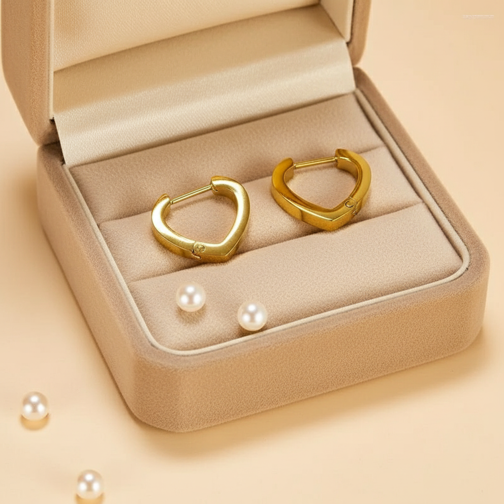 Clip Heart Hoop Earring