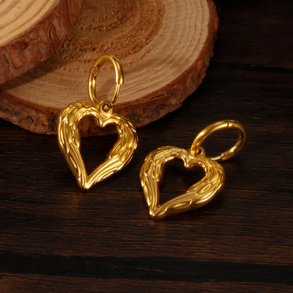 Love Heart Pendant Hoop Drop Earring