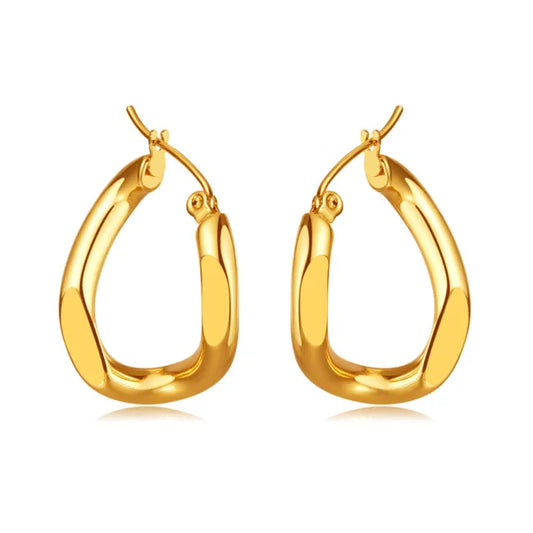 Chunky Irregular Hoop Earrings