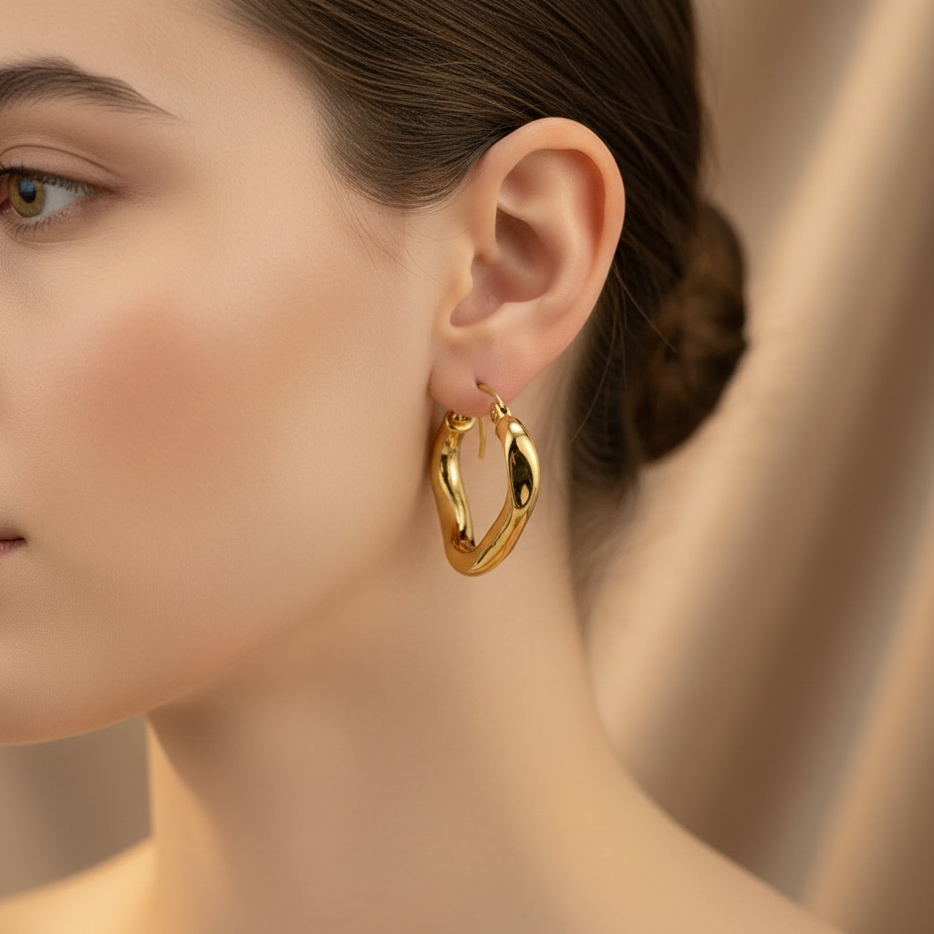 Chunky Irregular Hoop Earring