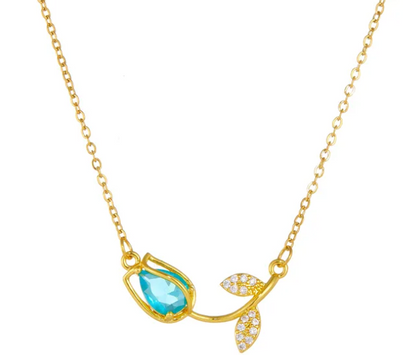 Dainty Tulip Pendant Necklace