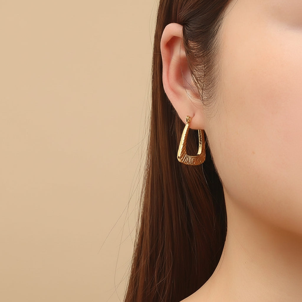 Triangle Textured Hoops