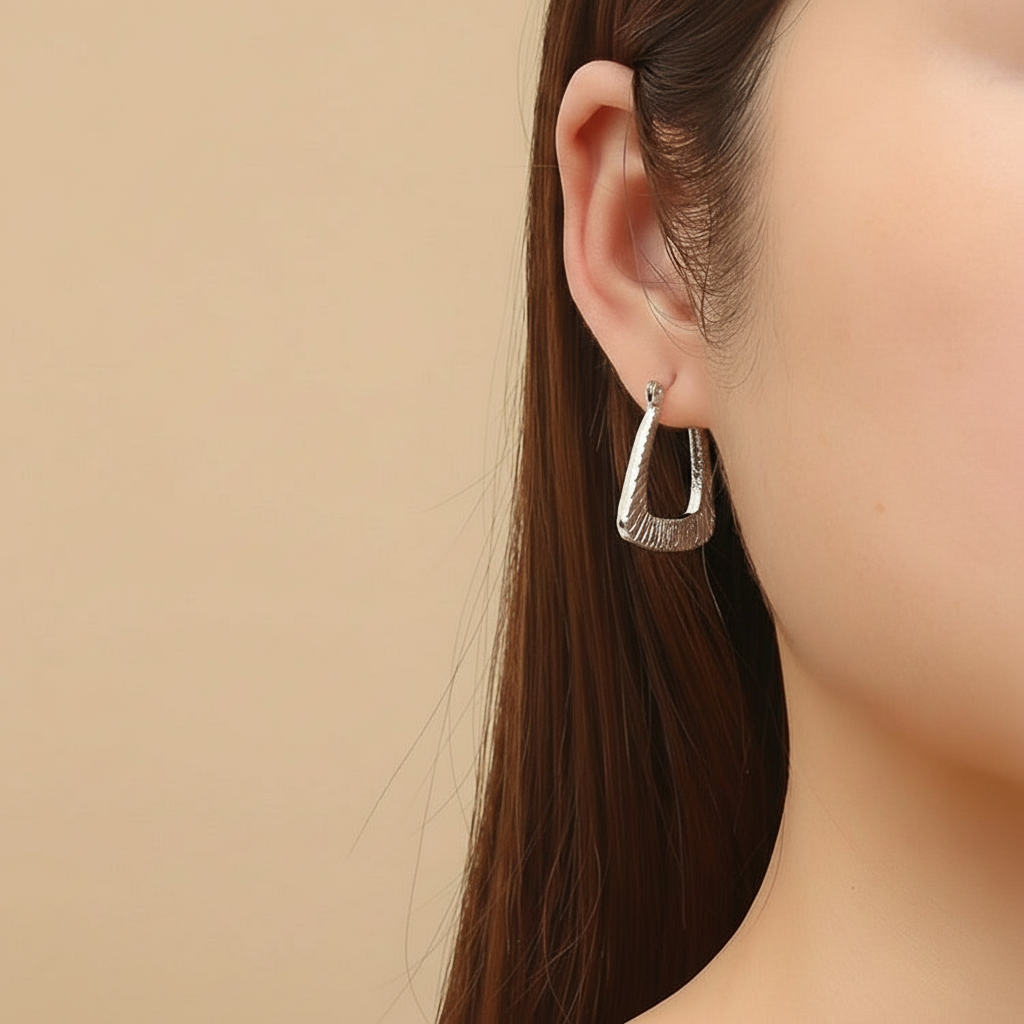 Triangle Textured Hoops