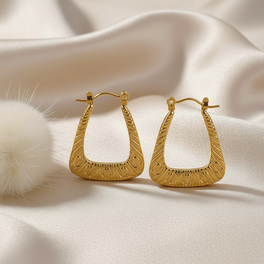 Triangle Textured Hoops