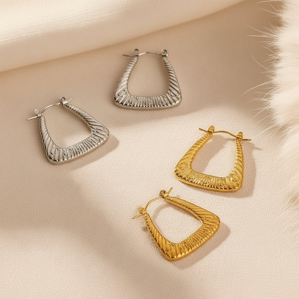 Triangle Textured Hoops