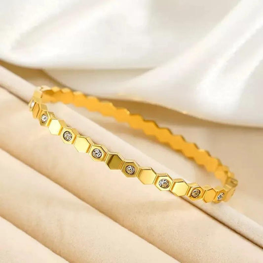 Honeycomb Bangle Bracelet