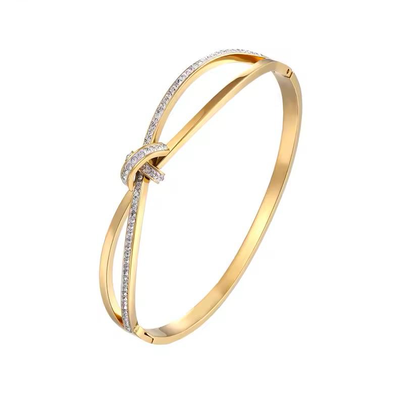 Inlaid Knot Bangle Bracelet