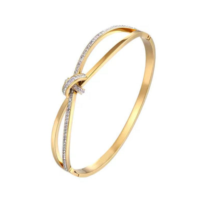 Inlaid Knot Bangle Bracelet