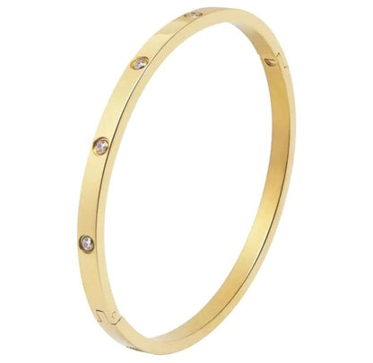 Small Round White Diamond Bangle Bracelet