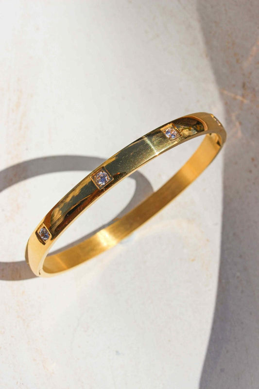 Tiny Square White Diamond Bangle Bracelet