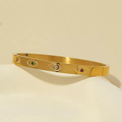 Multi color Evil Eye Bangle Bracelet
