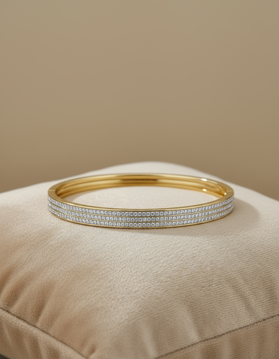 Tri Line Sparkle Bangle