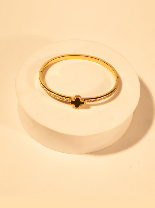Black Clover Bangle Bracelet
