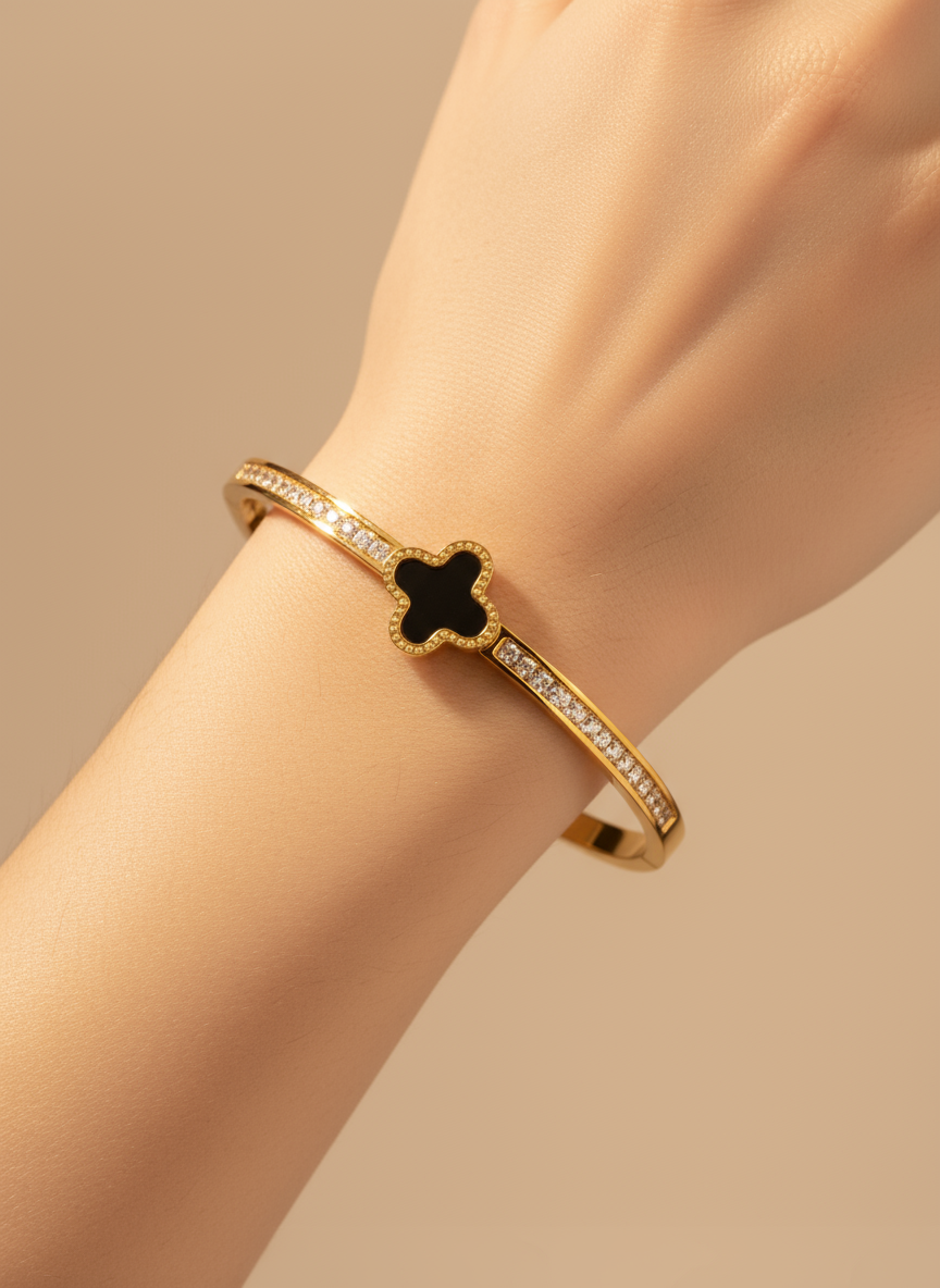 Midnight Clover Bangle