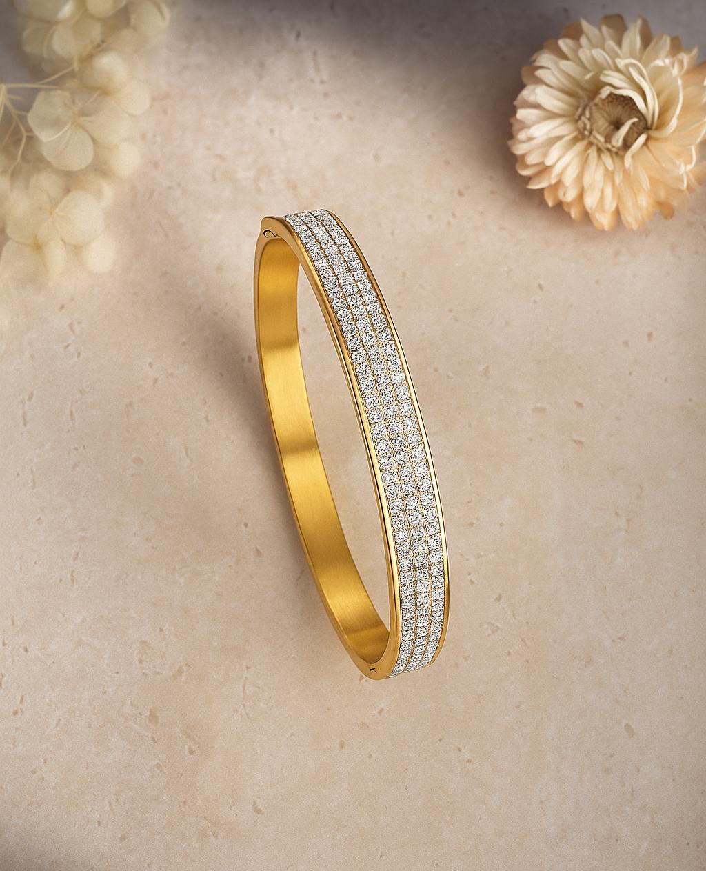 Tri Line Sparkle Bangle