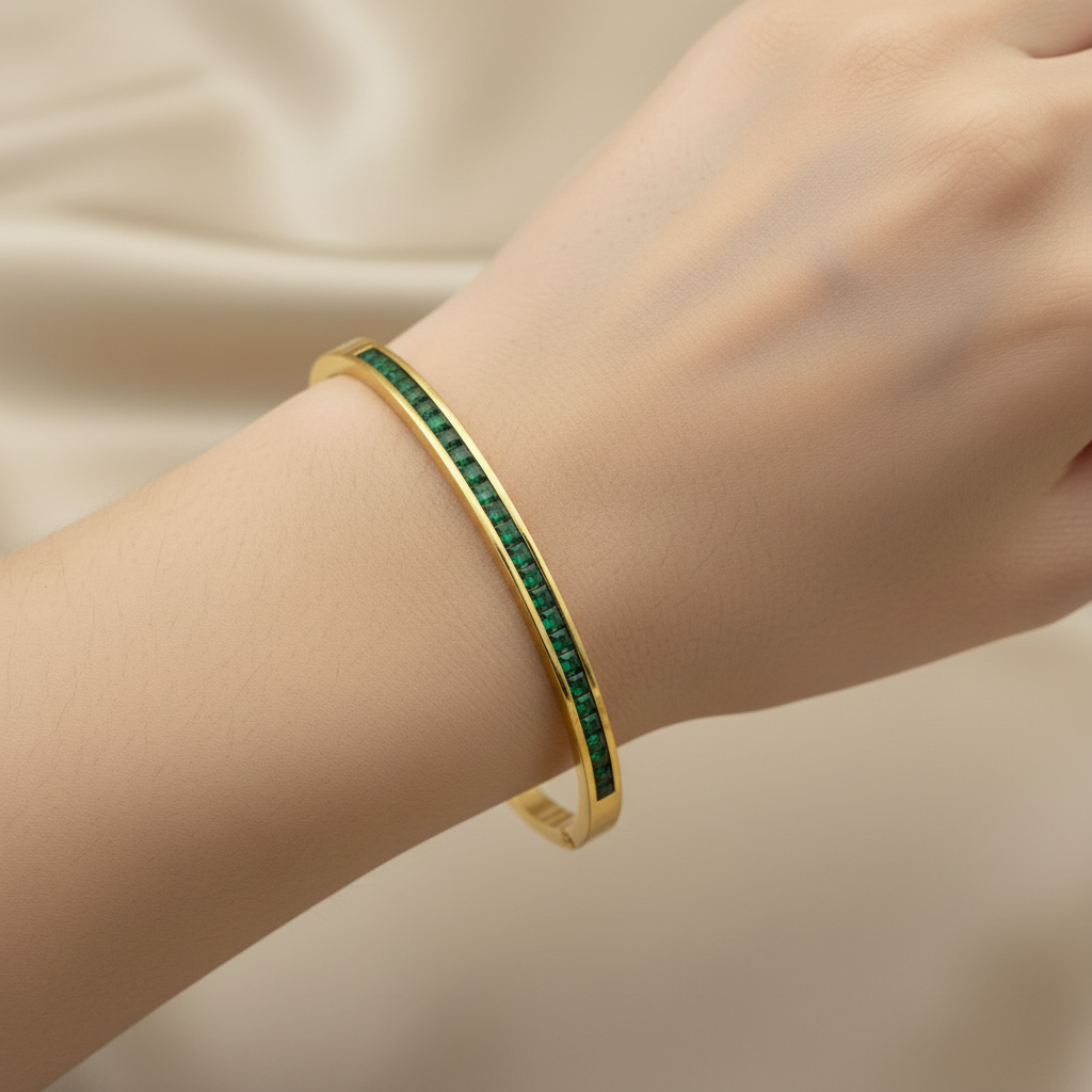 Emerald Luxe Bangle
