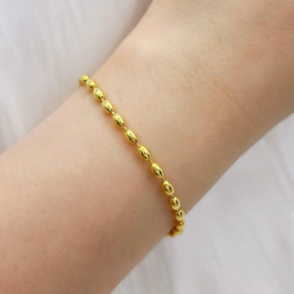 Oval Shaped Beaded Chain Bracelet