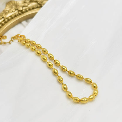 Oval Shaped Beaded Chain Bracelet