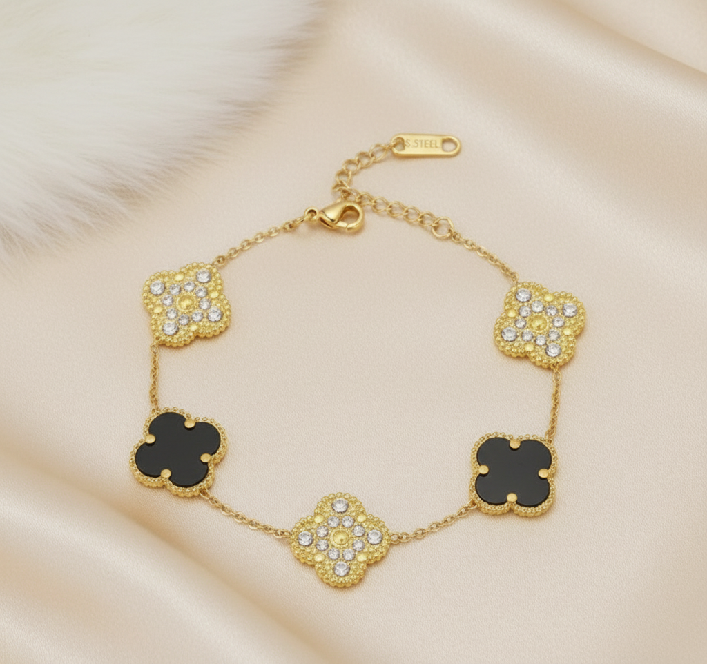 Midnight Clover Bracelet