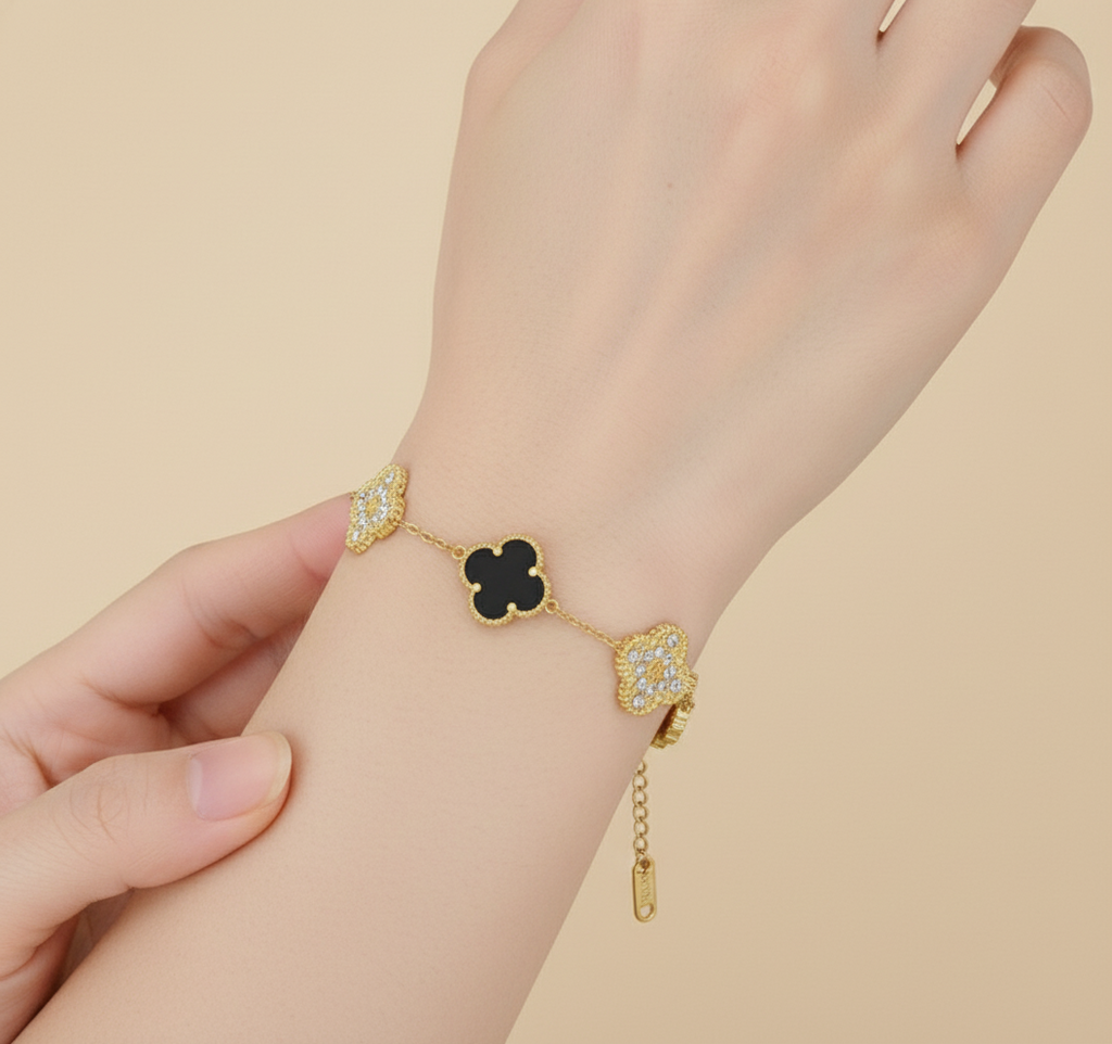 Midnight Clover Bracelet