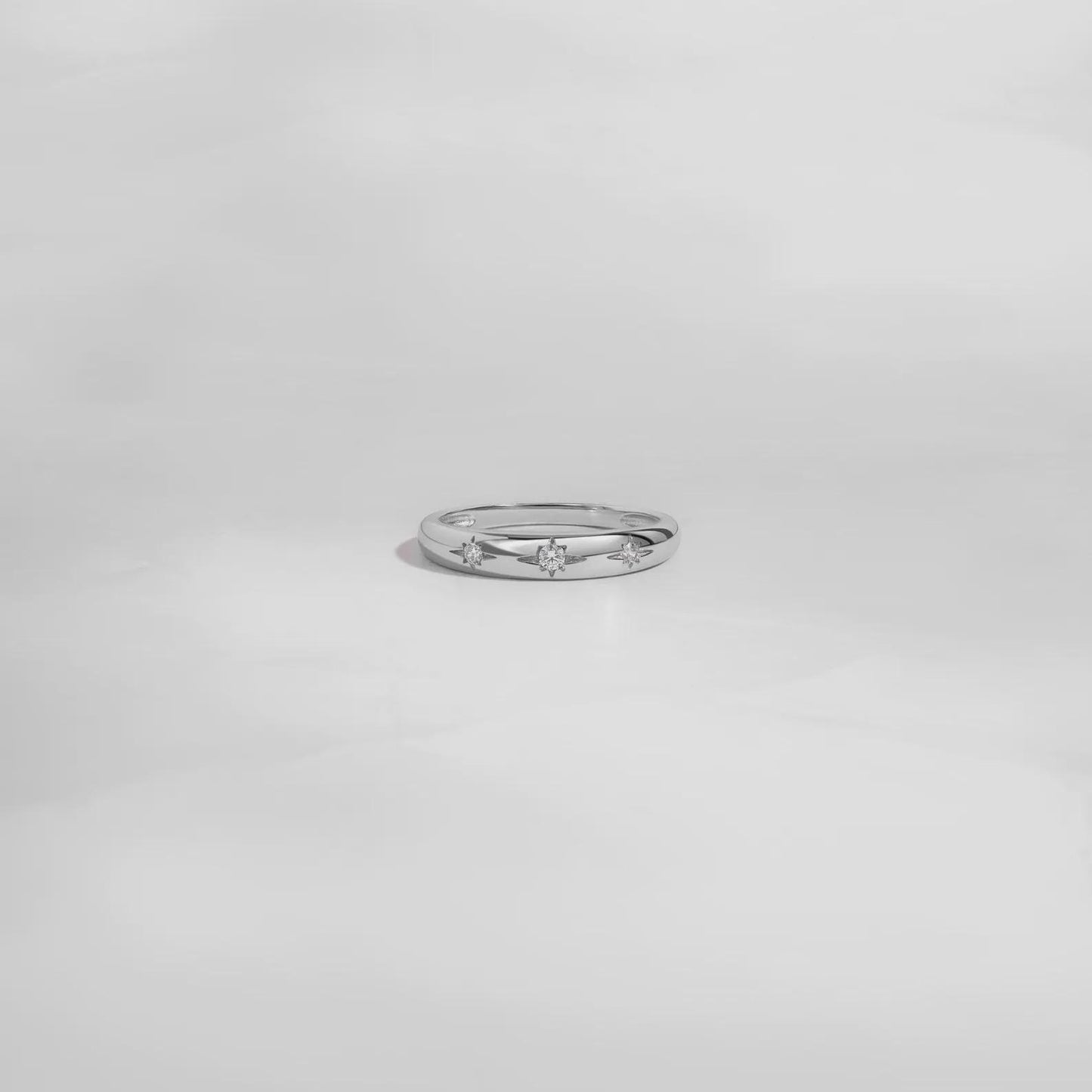Three Diamond Star Ring