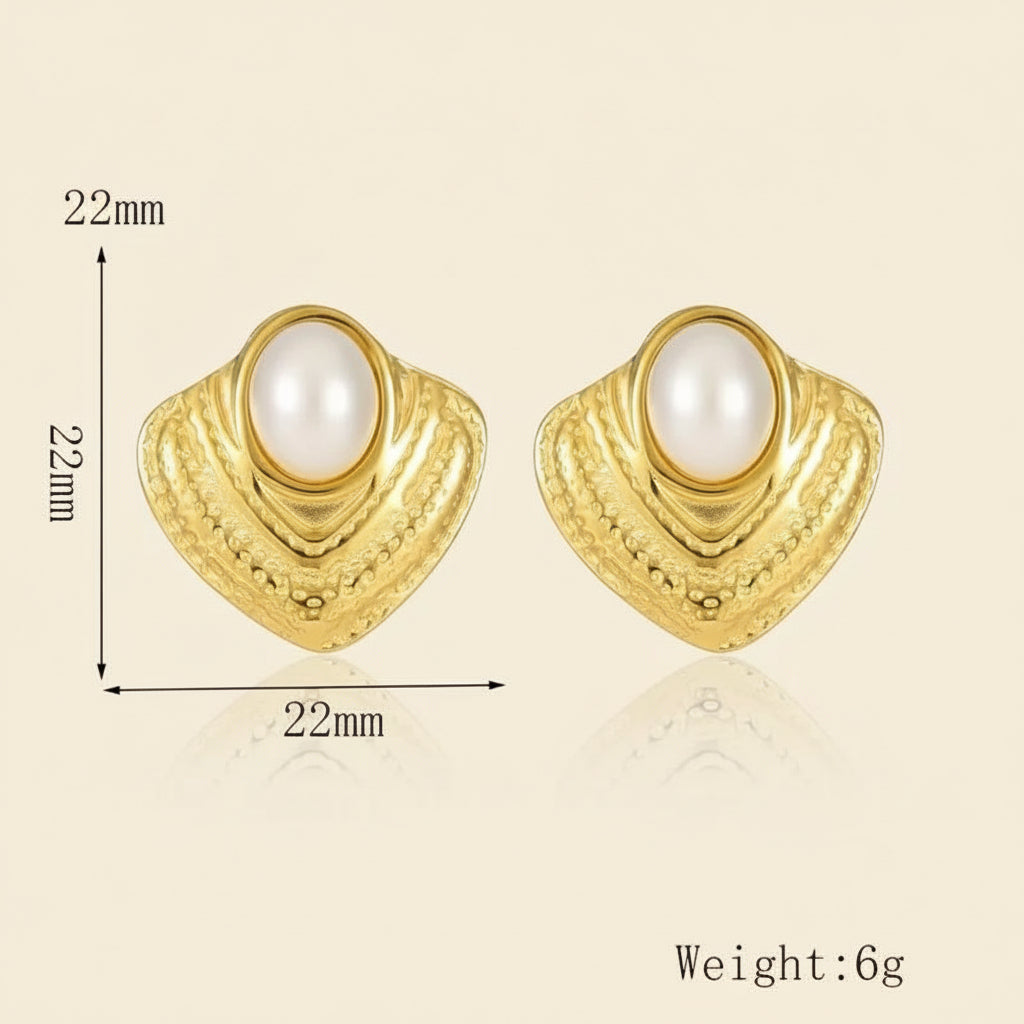 Tri Luxe Pearl Studs