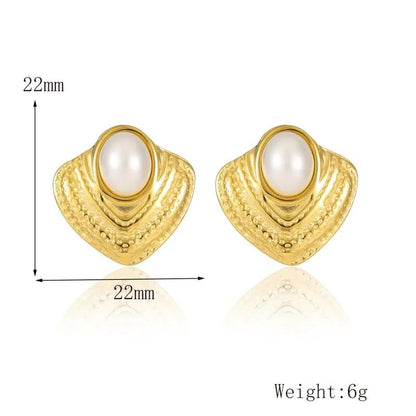 Triangle Shaped Pearl Earring
