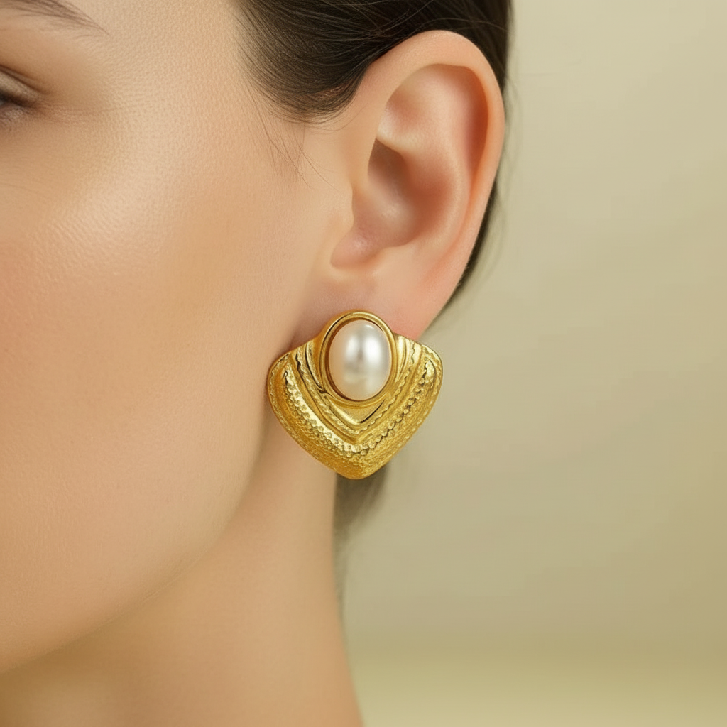 Tri Luxe Pearl Studs