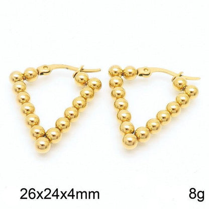 Triangle Beaded Hoop Earring