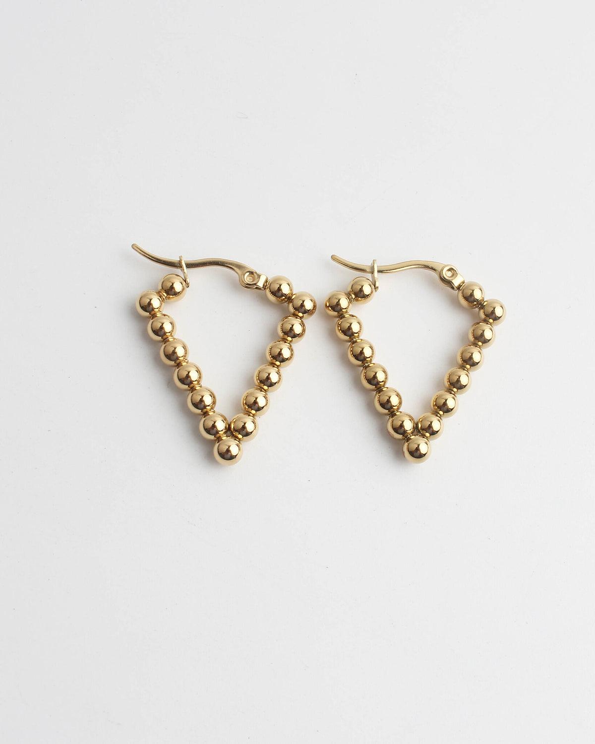 Triangle Beaded Hoop Earring