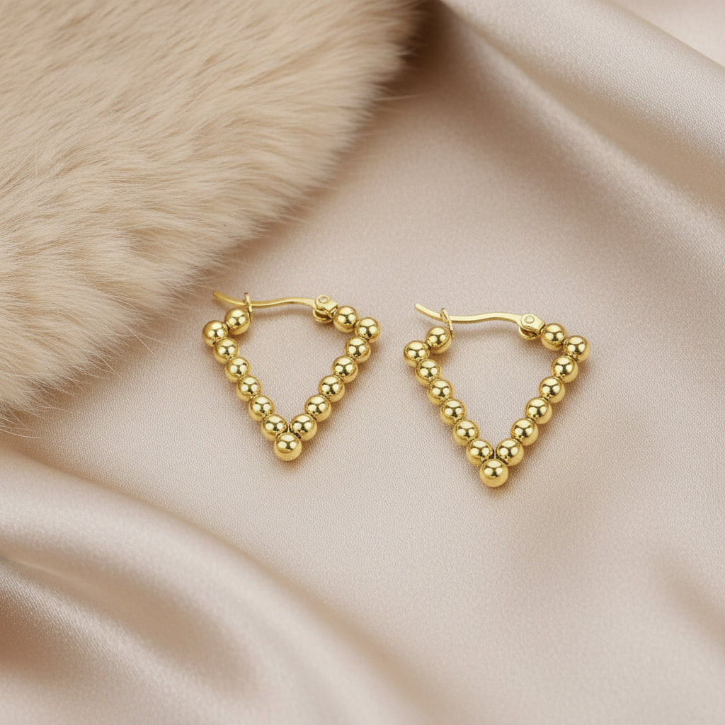 Triangle Beaded Hoops
